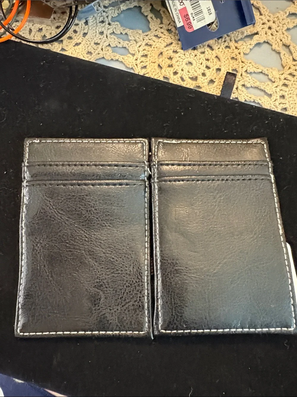 Slim Black Leather Card Holder